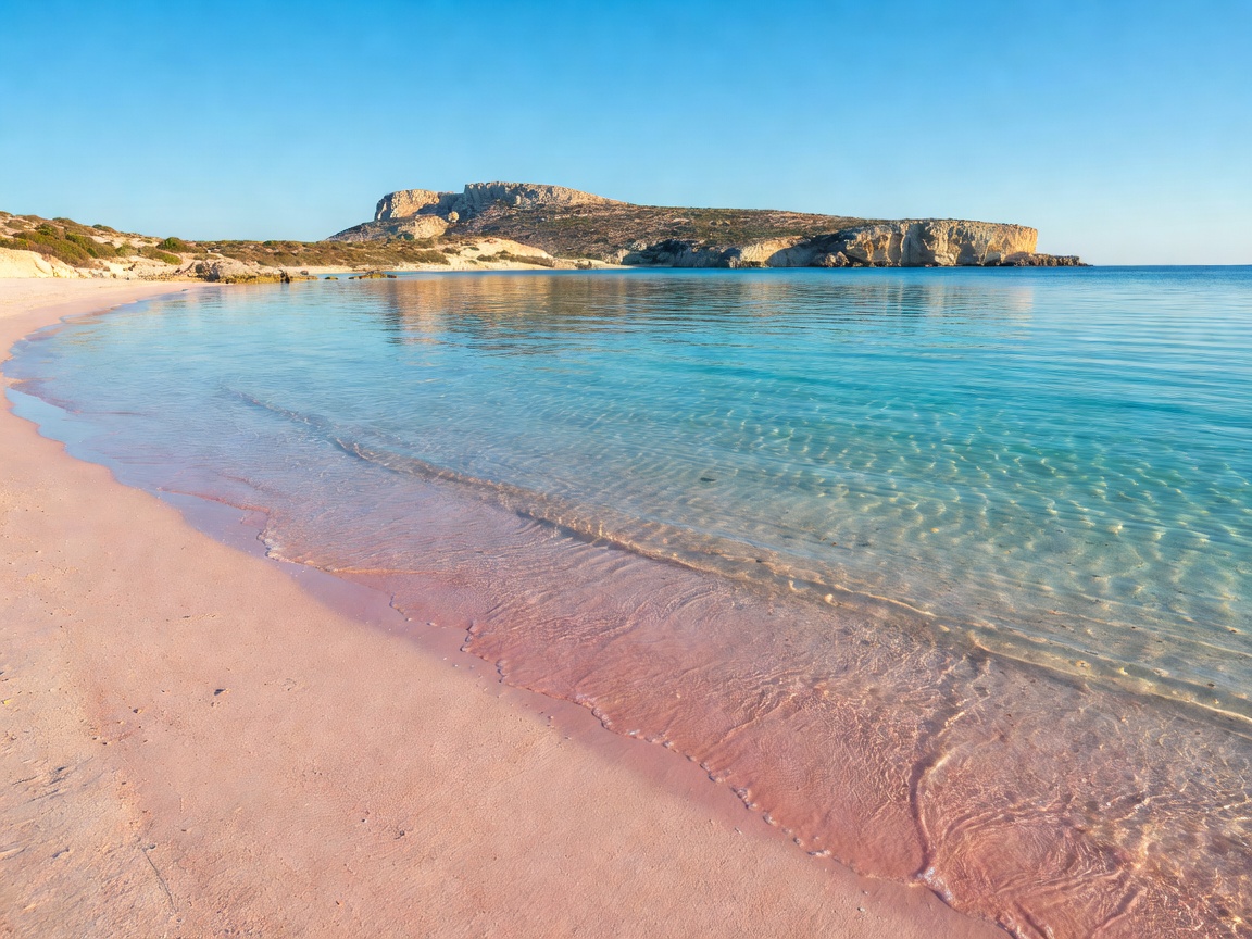 Balos Lagoon and pink coral sands in Chania Crete Greece